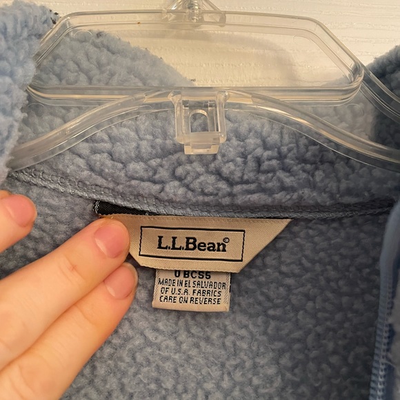 Women’s Light Blue LL Bean Fleece Zip Up - Picture 3 of 5